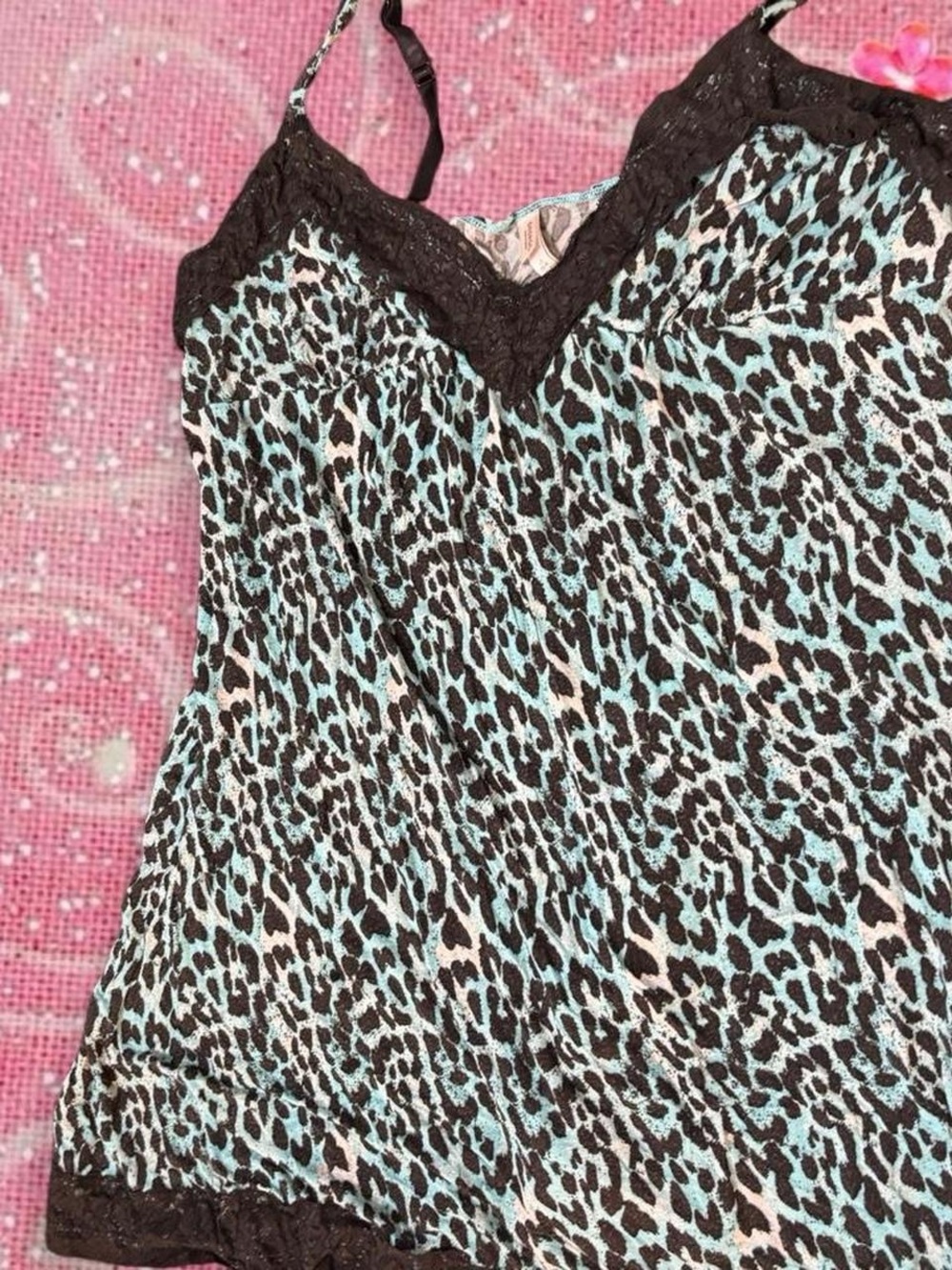 George Leopard Print Mini Dress with Black Lace Trim